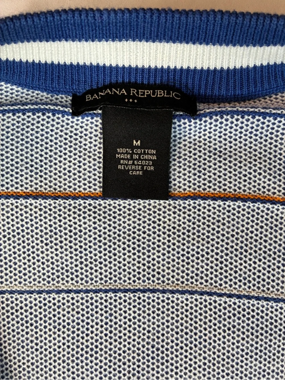 Banana Republic Blue Striped Zip-Up Sweater Jacket